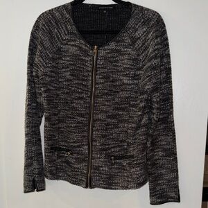 Jones New York Black and Gray Textured Jacket